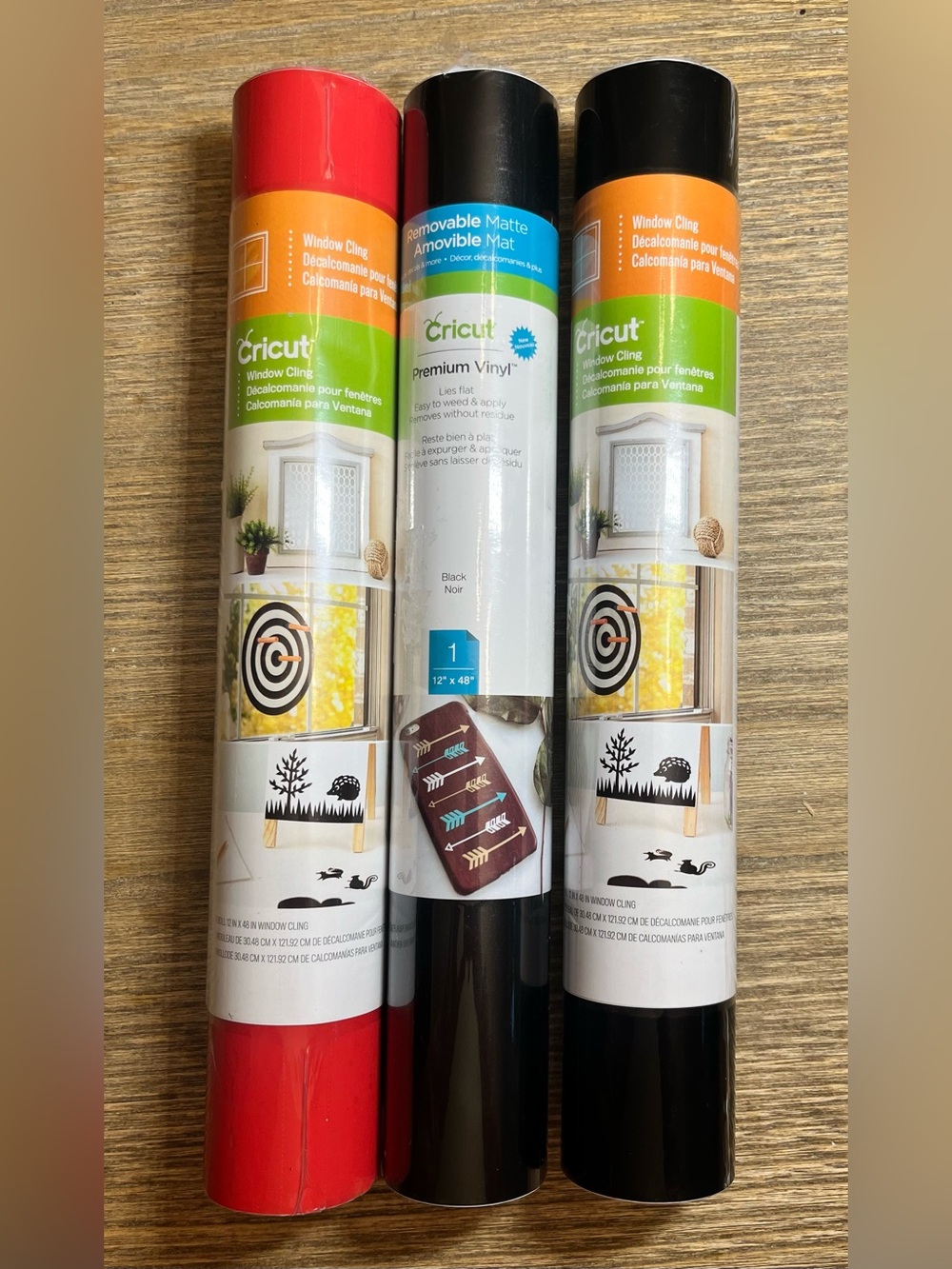 Bundle of 3 Cricut Vinyl Rolls 2 Window Cling 1 Removable Matte New
